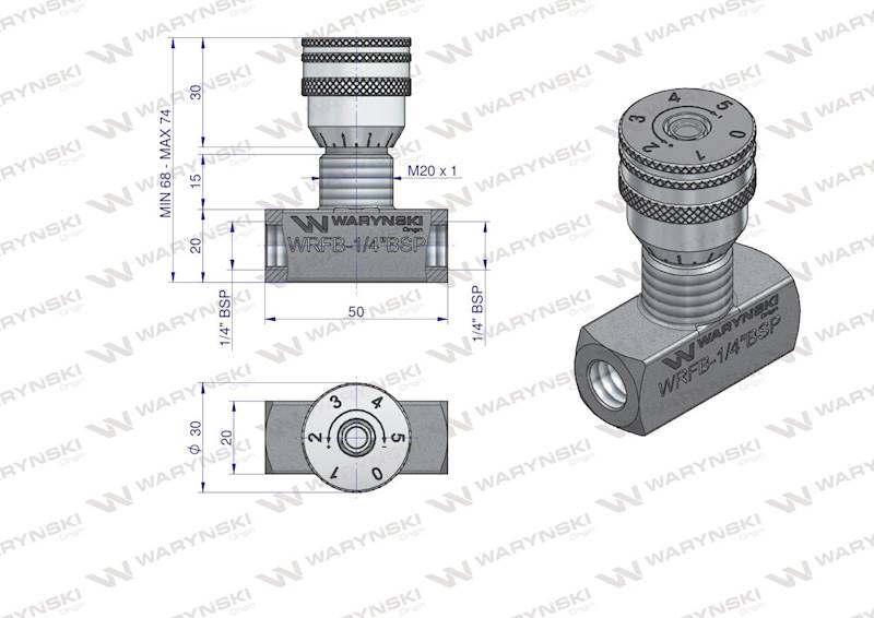 Zawór dławiący 1/4" do hydrauliki siłowej WRFB90