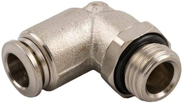 Kolanko wtykowe 1/4" na wąż 6mm mosiężne