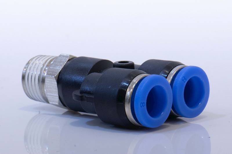 Trójnik wtykowy Y z gwintem 1/4" pod wąż 6mm