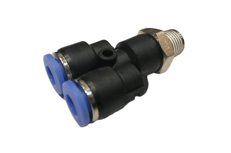 Trójnik wtykowy Y z gwintem 1/2" pod wąż 10mm