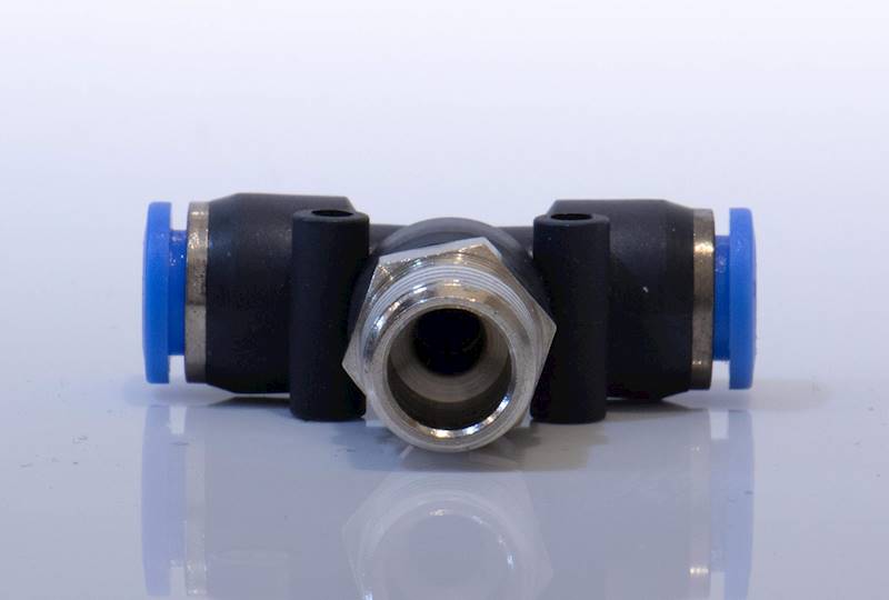 Trójnik wtykowy T z gwintem 1/2" pod wąż 14mm