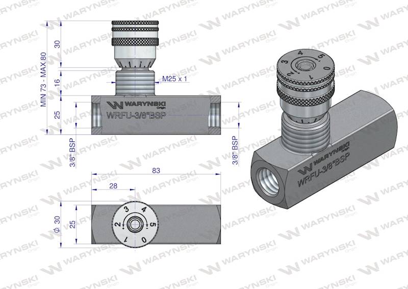 Zawór dławiąco-zwrotny 3/8" do hydrauliki siłowej