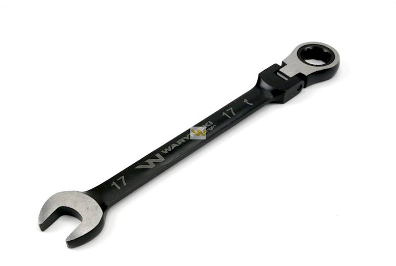 Klucz płasko-oczkowy 17mm z grzechotką i przegubem