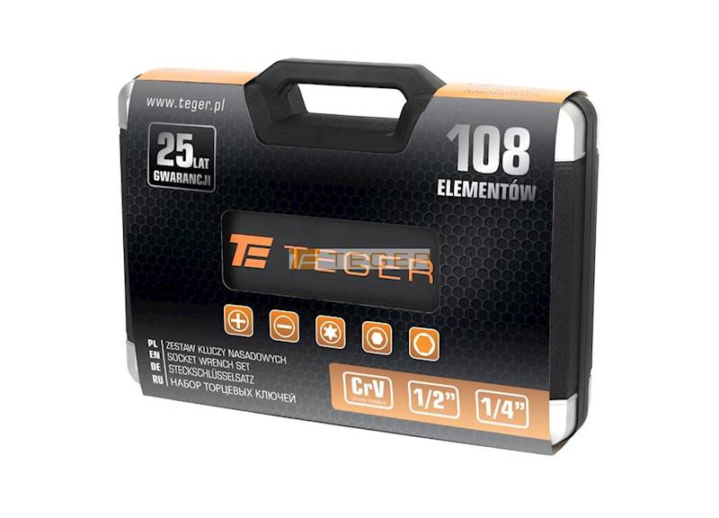 Zestaw kluczy nasadowych TEGER 108 elementów 