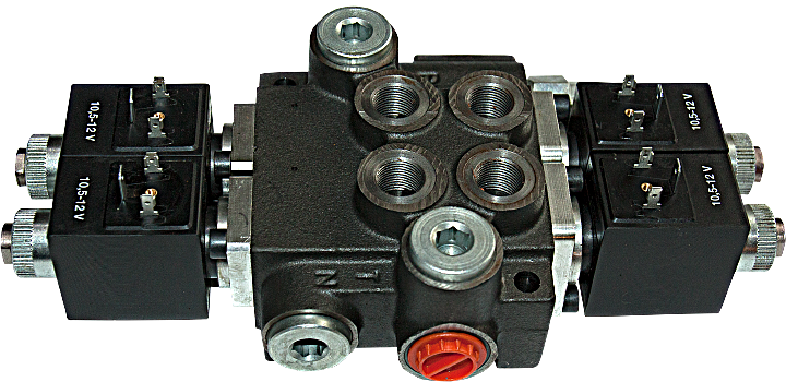 Rozdzielacz P40 2-sekcyjny elektryczny 12V DC