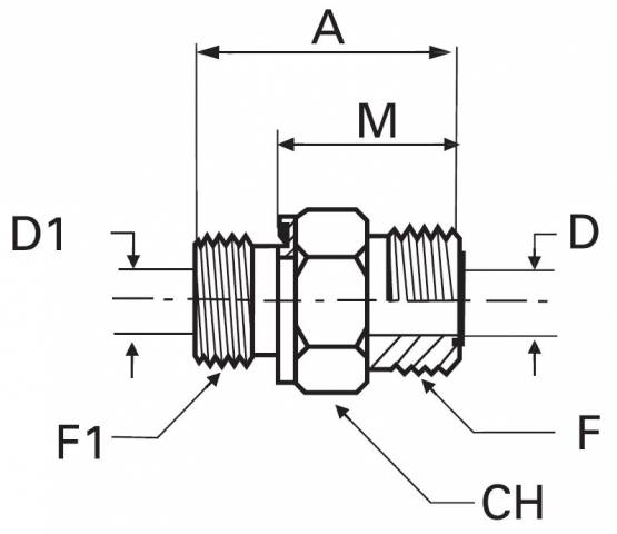 1 3/16" ORFS - 1/2" BSP Przyłączka redukcyjna