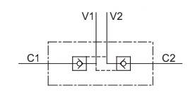 Zamek VBPDE 3/8" do siłownika dwustr. 45 l/min