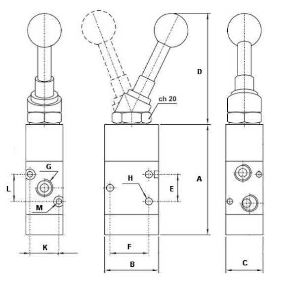 Zawór pneumatyczny 3/2 1/8" 321 LL