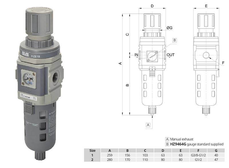 Filtroreduktor G1/2" 3000 l/min