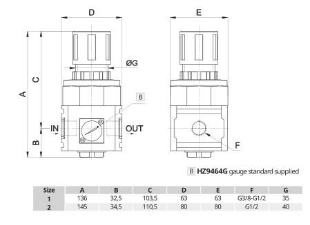 Reduktor powietrza 1/2" 5000 l/min