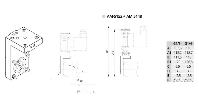 Płyta kątowa pod cewki AM-5152 UNIVER