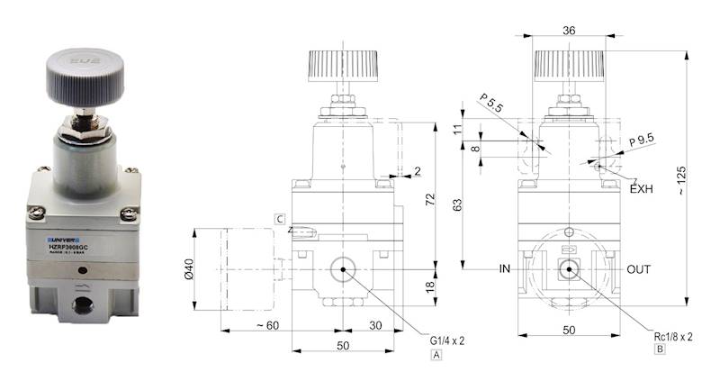 Reduktor precyzyjny G1/4"0,05-8bar
