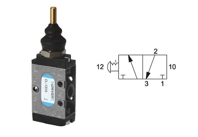 Zawór 3/2 1/4" NC-NO push-pull bistabilny