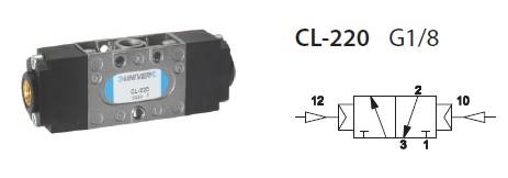 Zawór 3/2 1/8" sterowany pneumatycznie CL-220