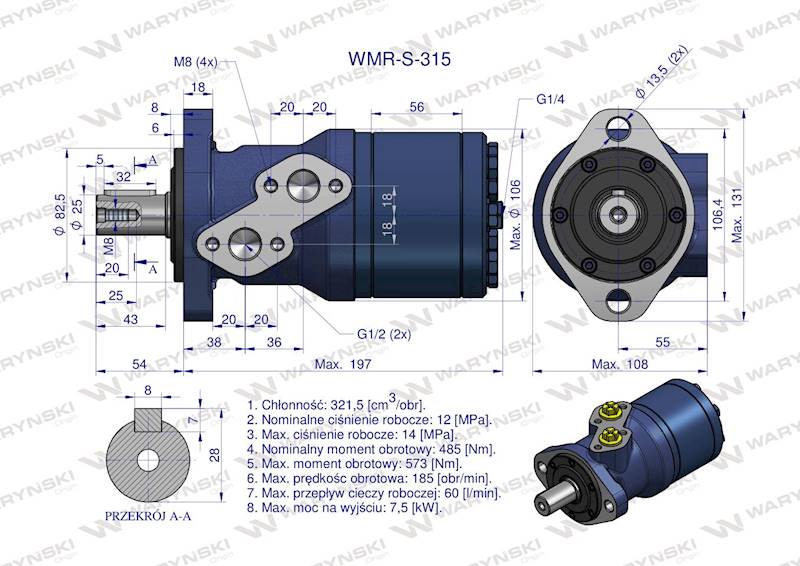 Silnik hydrauliczny WMR-S 315 WARYŃSKI