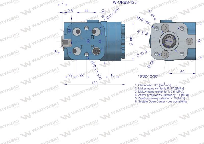 Orbitrol W-ORBS 125 cm3/obr z zaworami OC NR
