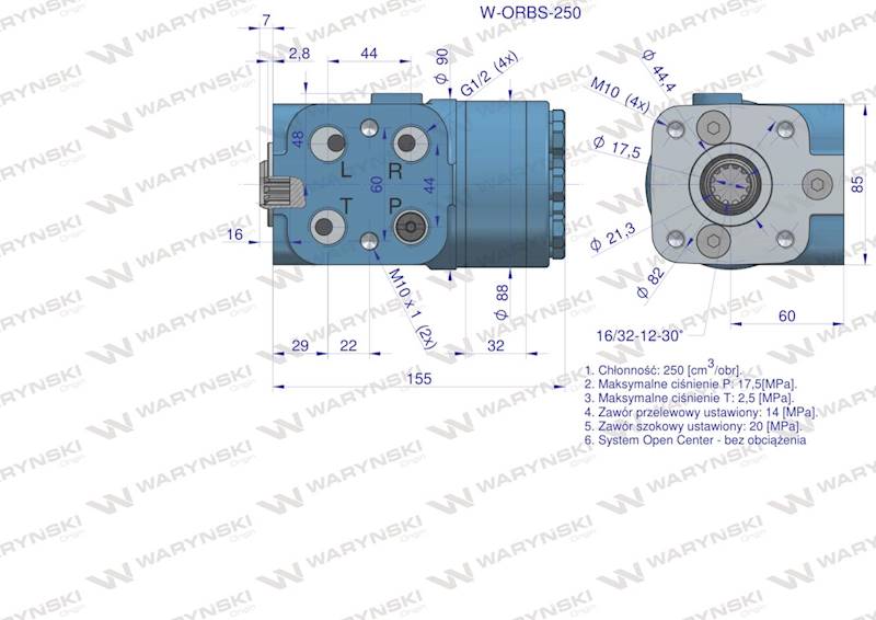 Orbitrol W-ORBS 250 cm3/obr z zaworami OC NR