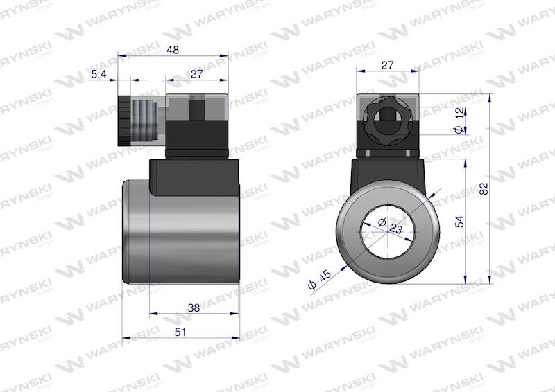 Cewka do dzielnika 6/2 WARYŃSKI 12VDC 30W 