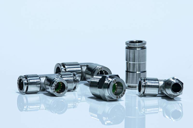 Kolanko wtykowe 1/4" na wąż 12mm INOX