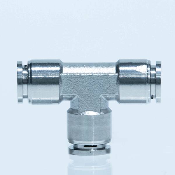 Trójnik wtykowy "T" na wąż 10mm INOX