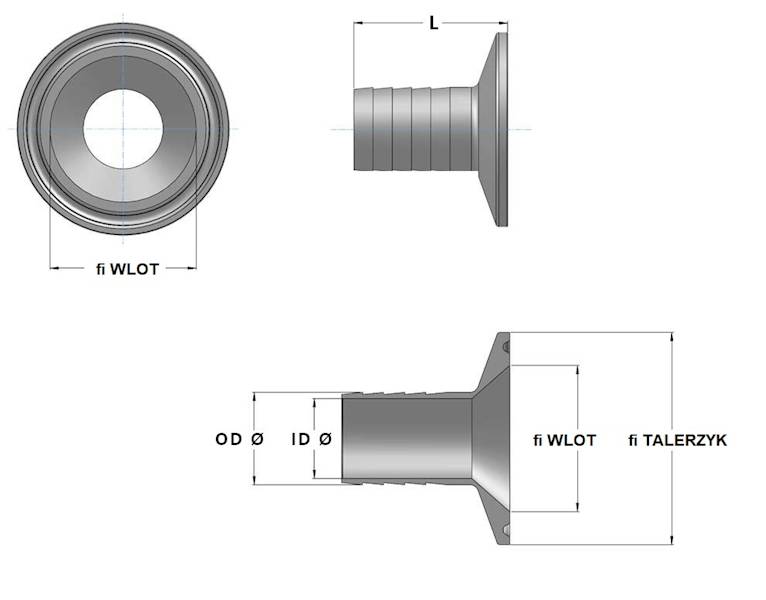 Triclamp 1/2" talerzyk fi25 DN19 (choinka)