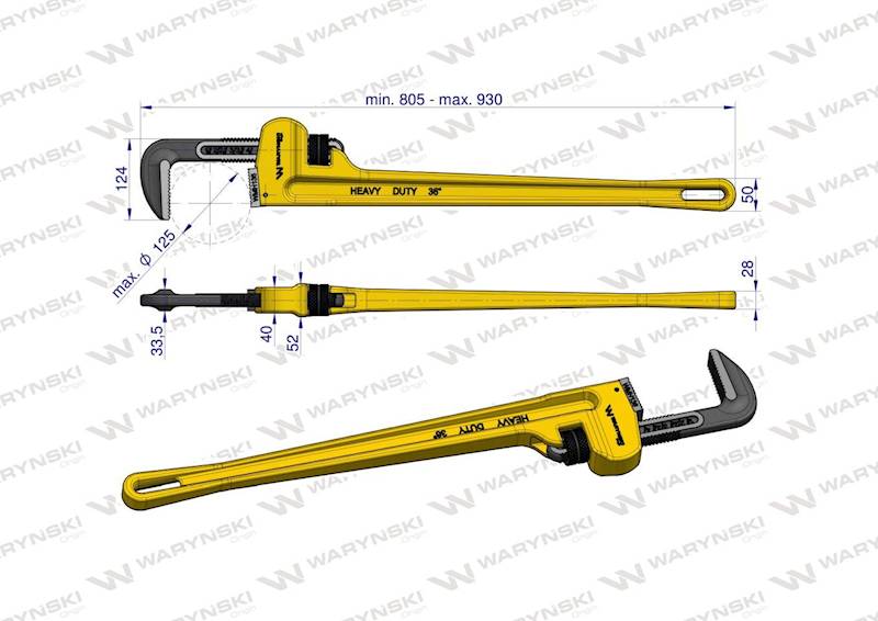 Klucz do rur typ amerykański 36" aluminio Waryński