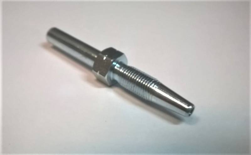 Końcówka rurkowa skręcana Fi 08 Dn 6,3x11,3 L=22mm