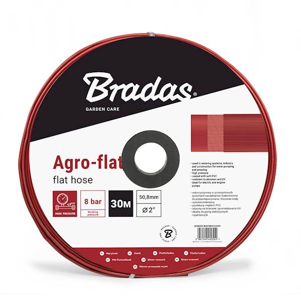 Wąż płaski do pompy fi 50 AGRO-FLAT czerwony 8 bar