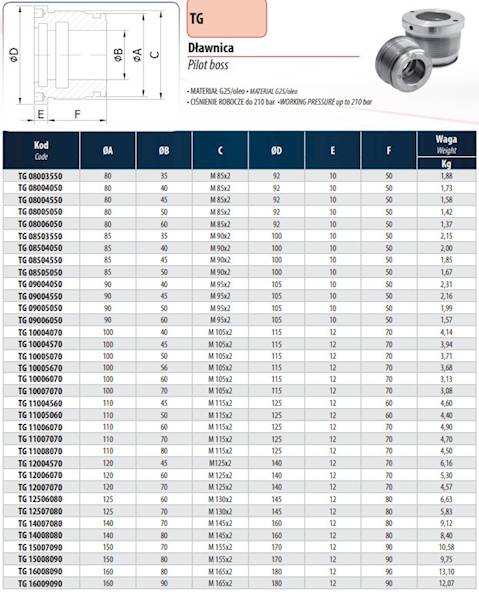 Dławnica 100/55 żeliwna do siłownika