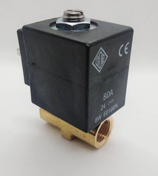 Elektrozawór mosiężny 1/2' NZ 2/2 bez cewki AC FPM