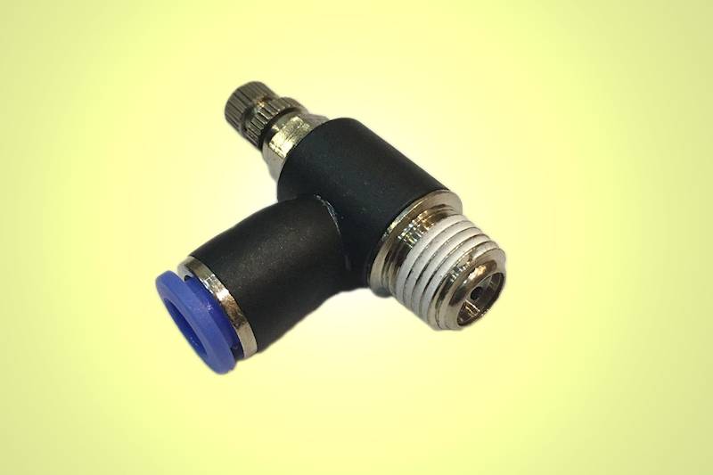 Zawór dławiąco zwrotny wtykowy 1/4" wąż 4mm S