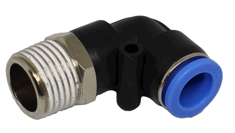 Kolanko wtykowe 1/2" na wąż 6 mm z o-ringiem