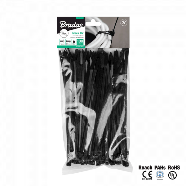 Opaska 380/4,8 kablowa czarna rozpinana