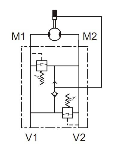 Zawór przel. krzyżowy do silnika OMT 3/4" 210 bar