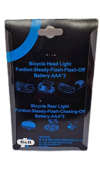 Lampki kpl przód 4led+tył smart design z bateriami