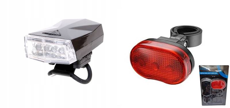Lampki kpl przód 4led+tył smart design z bateriami