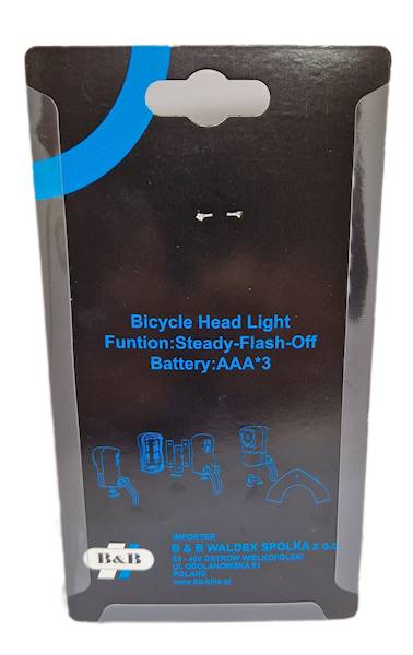 Lampka przód na widelec 1 Watt 7-Lux bateryjna