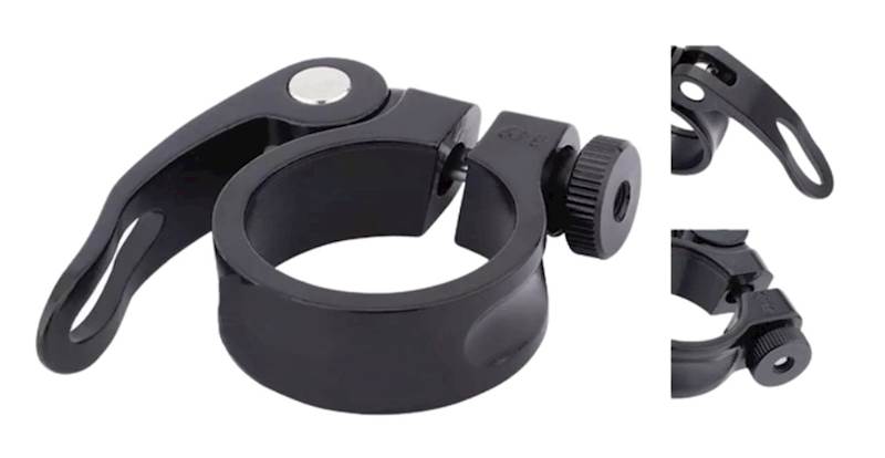 Zamykacz siodła alu obejma 31.8mm czarny