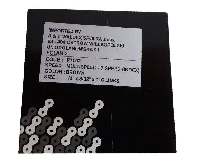 Łańcuch 7 speed 1/2x3/32 7.1 116 INDEX P7002 BRĄZ