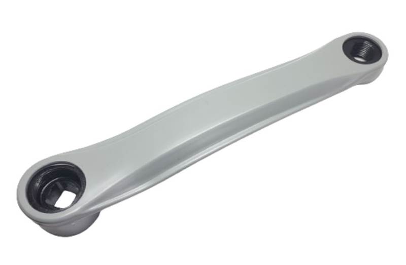Korba lewa MTB 170mm stal oblewana pcv szara