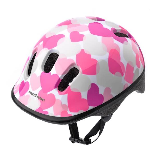 KASK ROWEROWY KIDS METEOR XS 44-48cm pink hearts