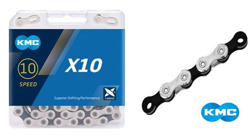 Łańcuch KMC X10 1/2x11/128x116L silver/black BOX