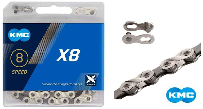 Łańcuch KMC X8 1/2x3/32x116L silver/gray BOX