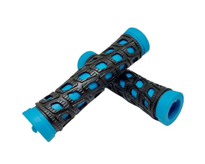 Chwyty kierownicy 130mm czarno/niebieskie