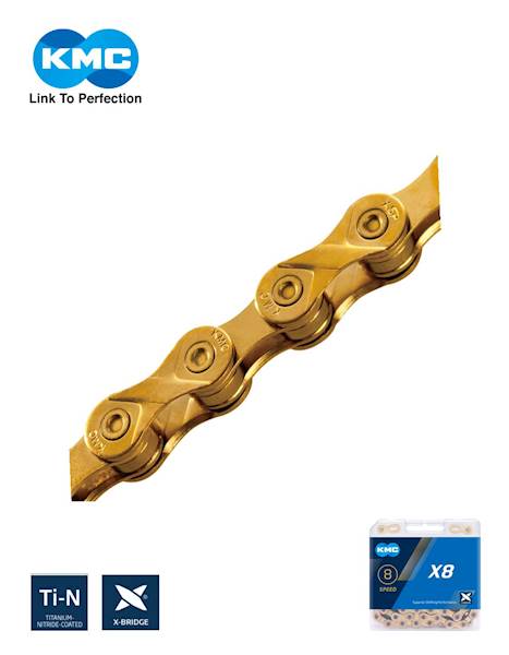 Łańcuch KMC X8 1/2x3/32x116L TI-GOLD BOX