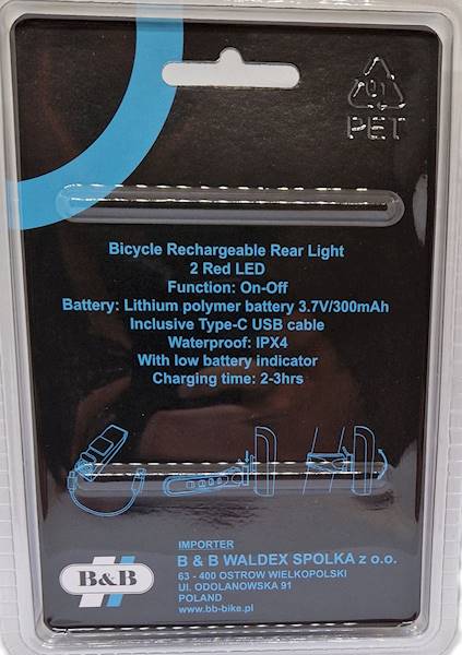 Lampka tył VERSO 1 Led tył  USB-C
