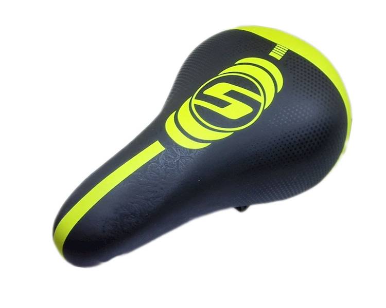 Siodło SELLE KIDS 12"-16" czarno / ziolone neon