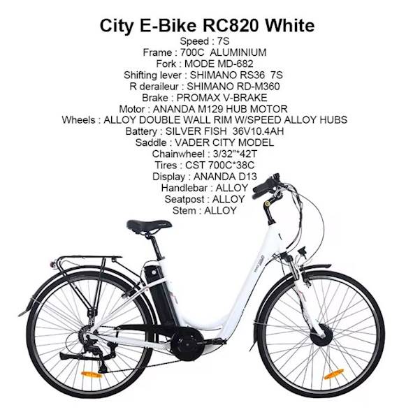 Rower 28" CITY E-BIKE 19" RC-820 czarny
