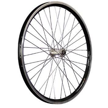 Koło 28" przód alu/alu stożek czarne maszynowe