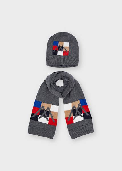 Kompl.czapka szalik intarsia  10152-69